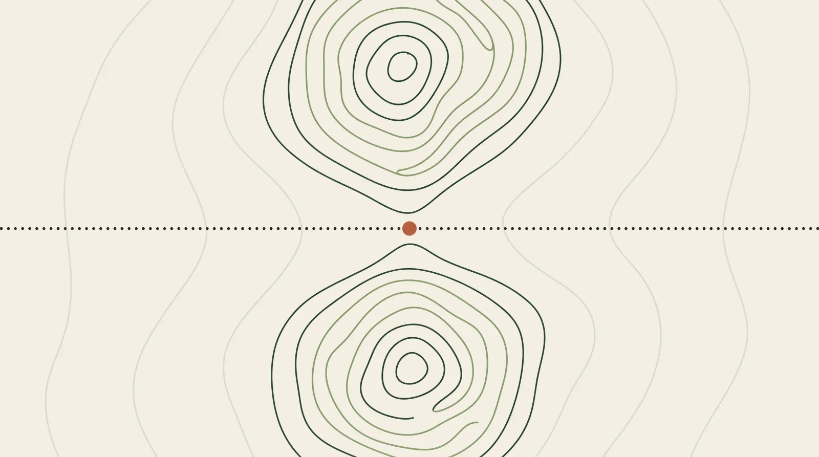 Topographic map graphic with two mountains above and below a pass and a level path across the saddle, guide to what an AI consultant costs in 2026