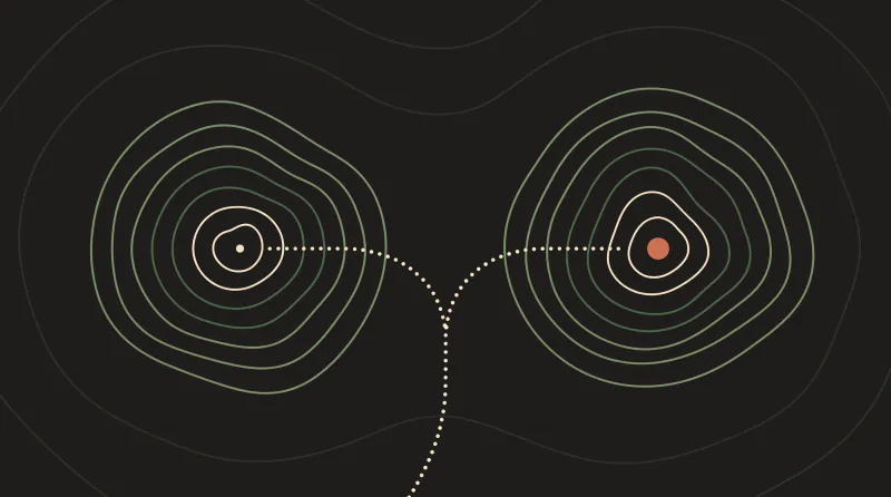 Topographic map graphic with two equal mountains side by side and a path that forks towards both with the goal on the right, Claude compared with ChatGPT